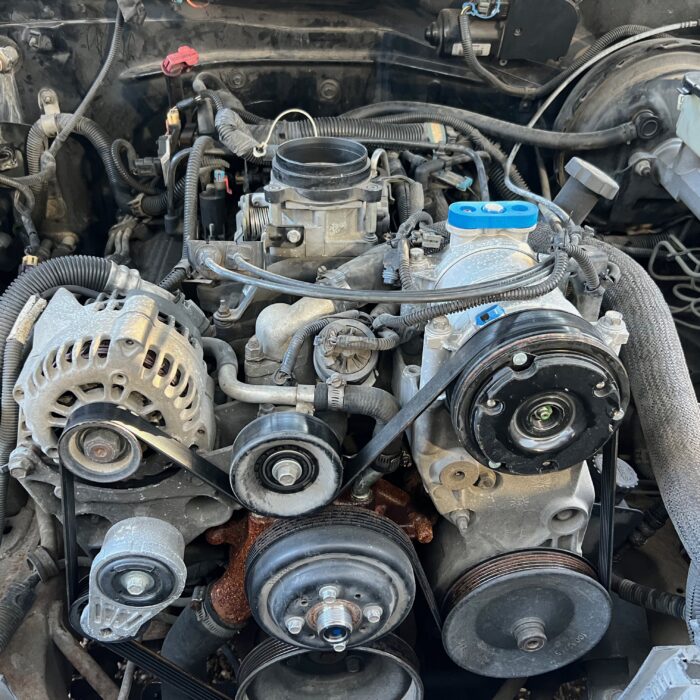 the front of a seized engine