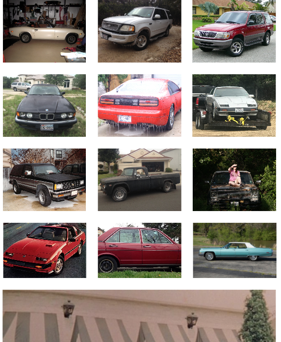 montage of junk cars